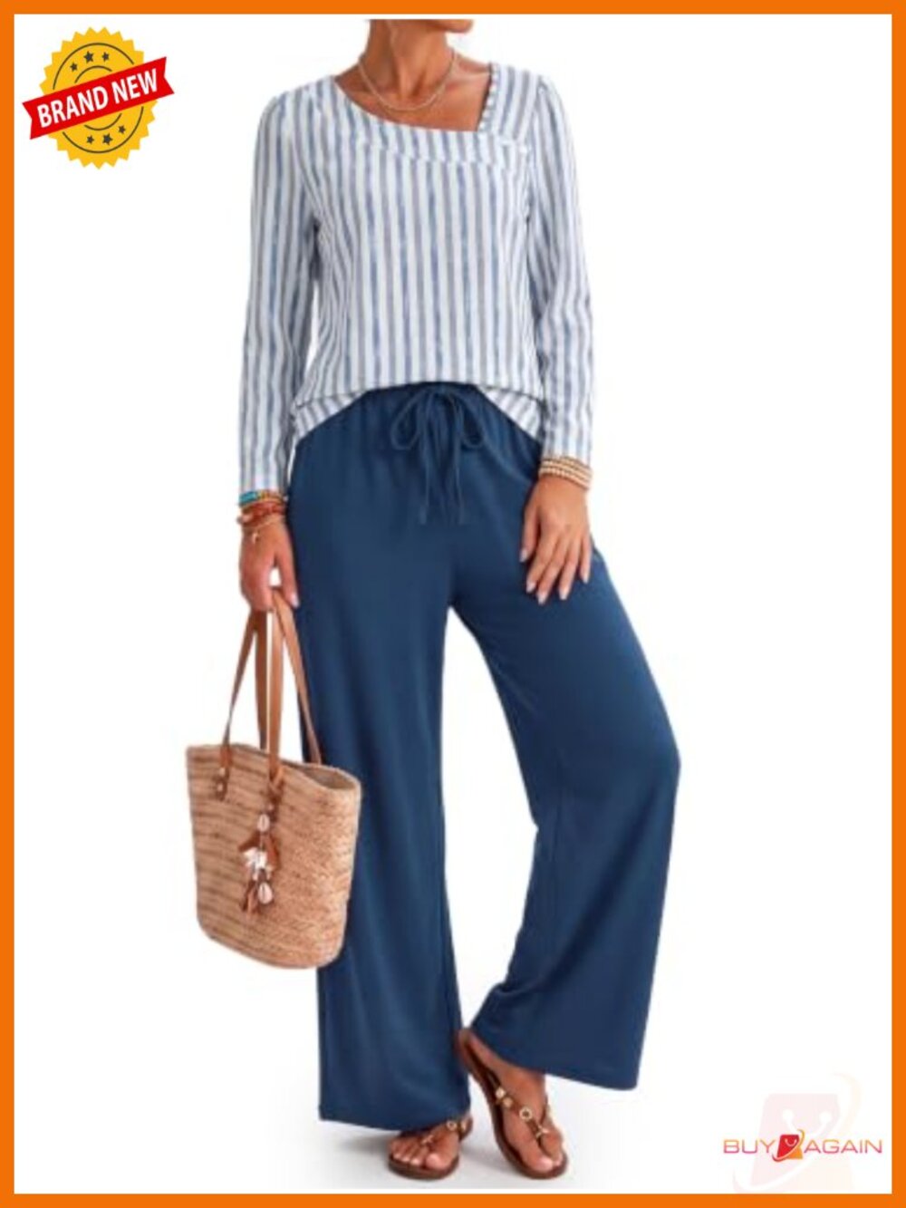 Two Piece Lounge Set Women's Printed Wide Leg Pants 2 Piece PJ Set Long Sleeve